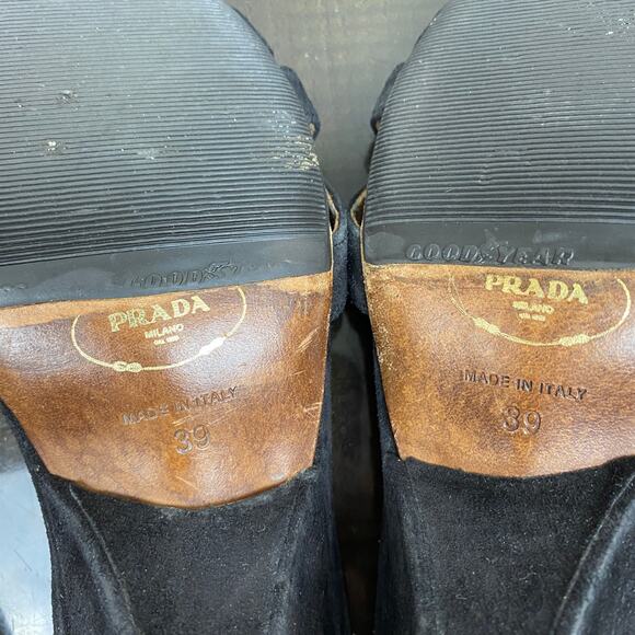 Rare Prada Studded Ankle Strap Heeled Sandals Women's 39 US 9 - Picture 8 of 10